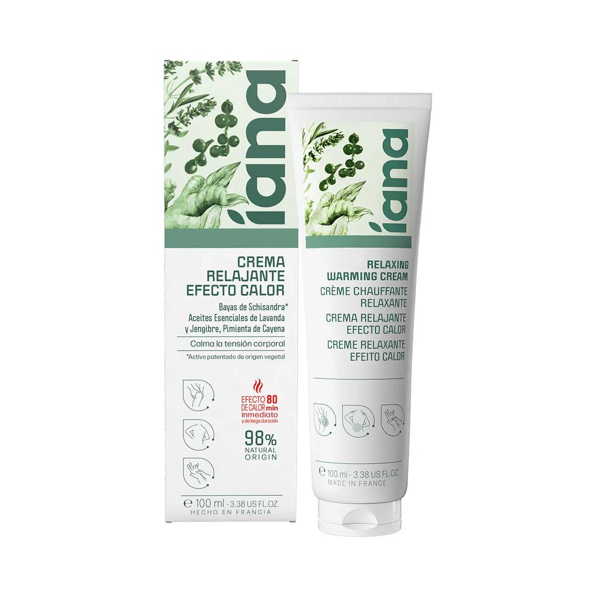 Iana Crema Relajante Efecto Calor Tubo Con 100ml