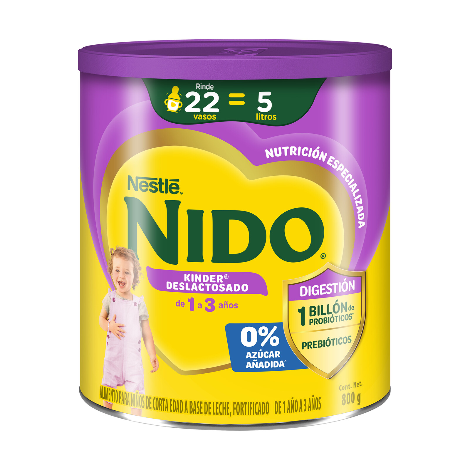 Nido Kinder Deslactosado Leche En Polvo Para Niños De 1 A 3 Años