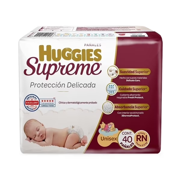 Huggies Supreme Pañales Unisex Para Recien Nacido