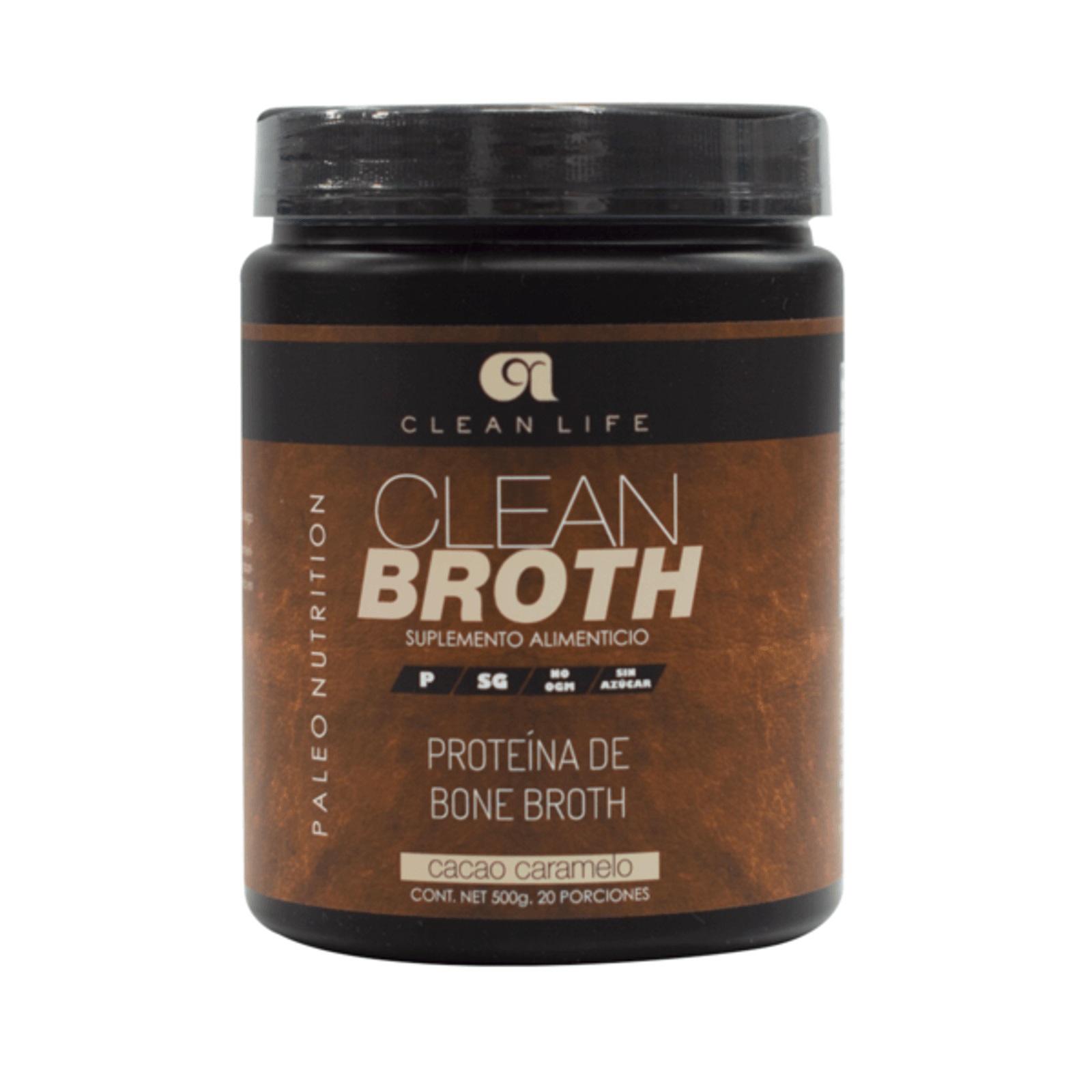 Clean Life Proteína Clean Broth Cacao Caramelo 500g