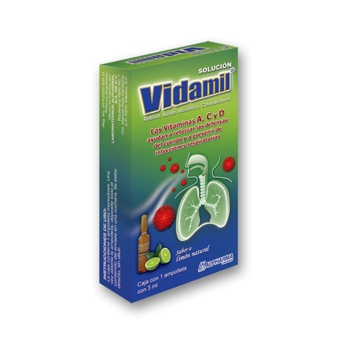 Vidamil Vitaminas A, C Y D Ampolleta Sabor A Limón Natural
