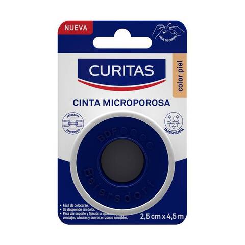 Curitas Cinta Microporosa 2.5 Cm X 4.5 M, Piel