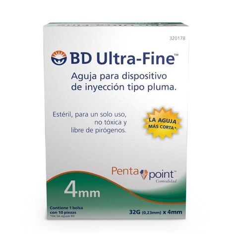 Bd Ultra-fine Aguja Para Dispositivo De Inyección De Insulina 32g X 4mm