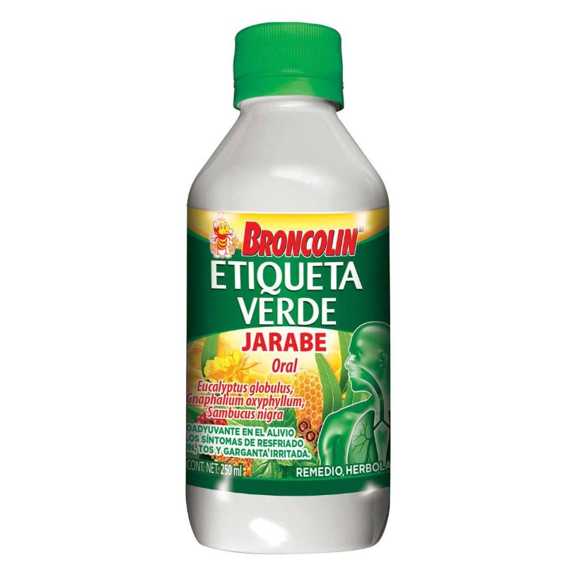 Broncolin Etiqueta Verde Jarabe Remedio Herbolario