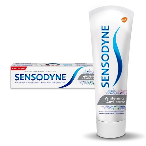 Sensodyne Whitening + Antisarro Pasta Dental De Uso Diario Para Dientes Sensibles