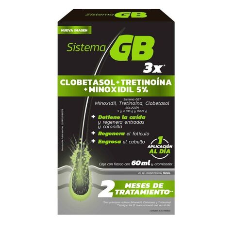 Sistema Gb Solución Con 3 Activos Minoxidil, Tretinoina Y Clobetazol