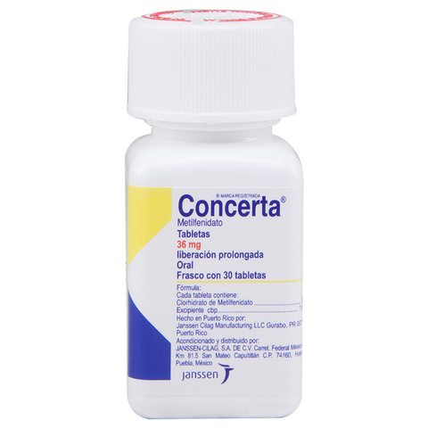 Concerta 30 Tableta Frasco