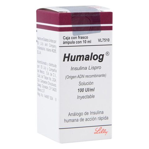 Humalog Insulina Lispro Suspensión Inyectable 10 Ml Frasco Ámpula