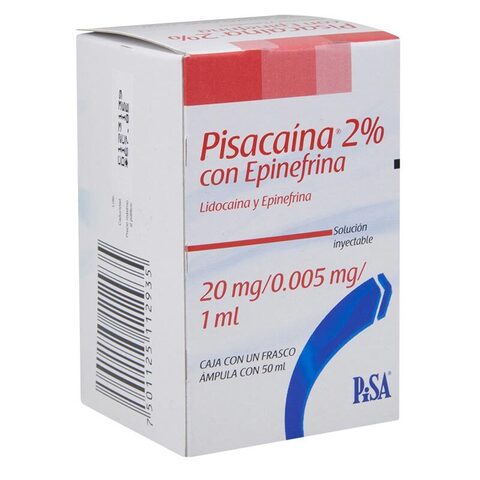 Pisacaina Epinefrina Inyección 1 Solución Frasco Ámpula