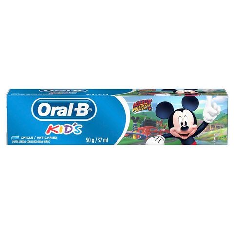 Oral B Kids Mickey Pasta Dental Con Flúor Para Niños, Anticaries, Sabor Chicle