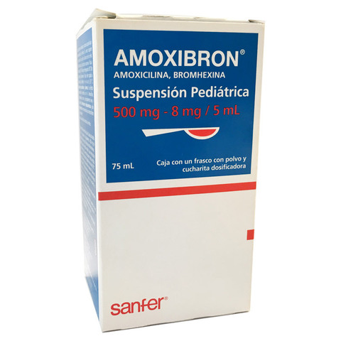 Amoxibron Pediátrico 500 Mg/ 8 Mg 1 Suspensión Frasco Dosificador