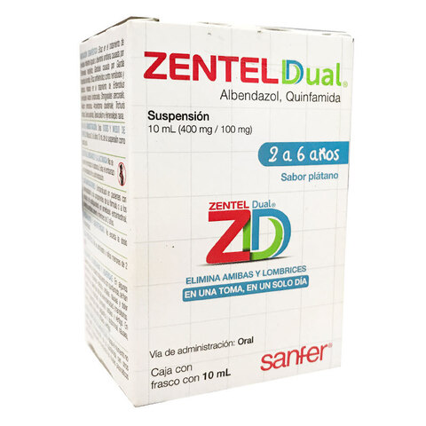 Zentel Dual 2 A 6 Años Sabor Plátano