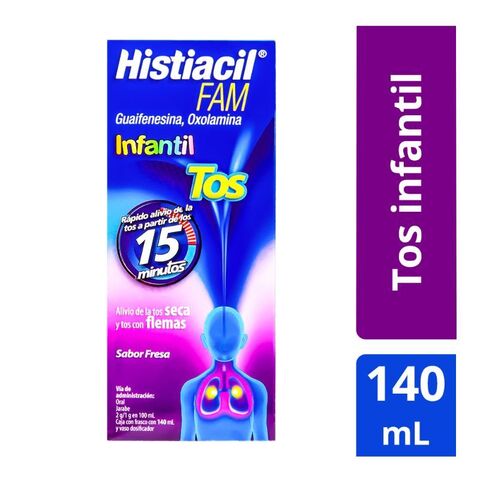 Histiacil Fam Infantil Para Tos Seca Y Con Flemas Jarabe Sabor Fresa