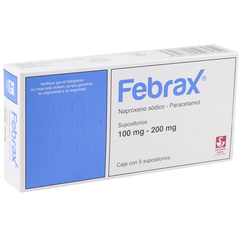 Febrax 5 Supositorios Caja
