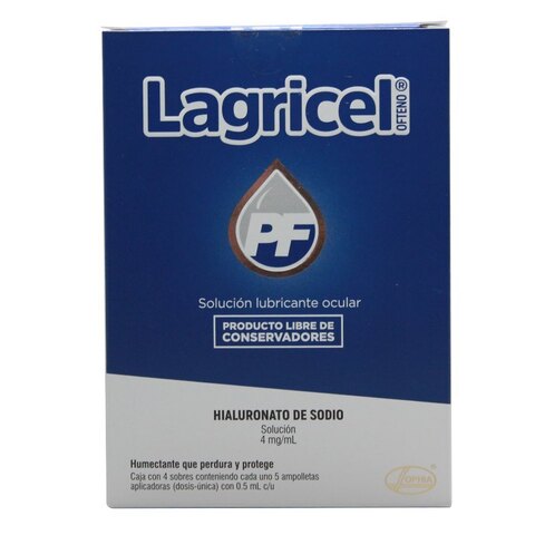 Lagricel Ofteno Cada Sobre Con 5 Ampolletas 4 Solución Ampolleta
